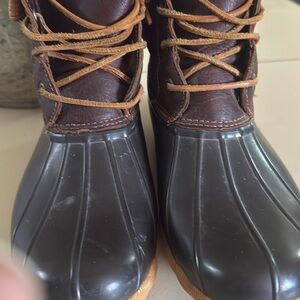 Women saltwater slider (duck boot) brown Sz 10 Sperry